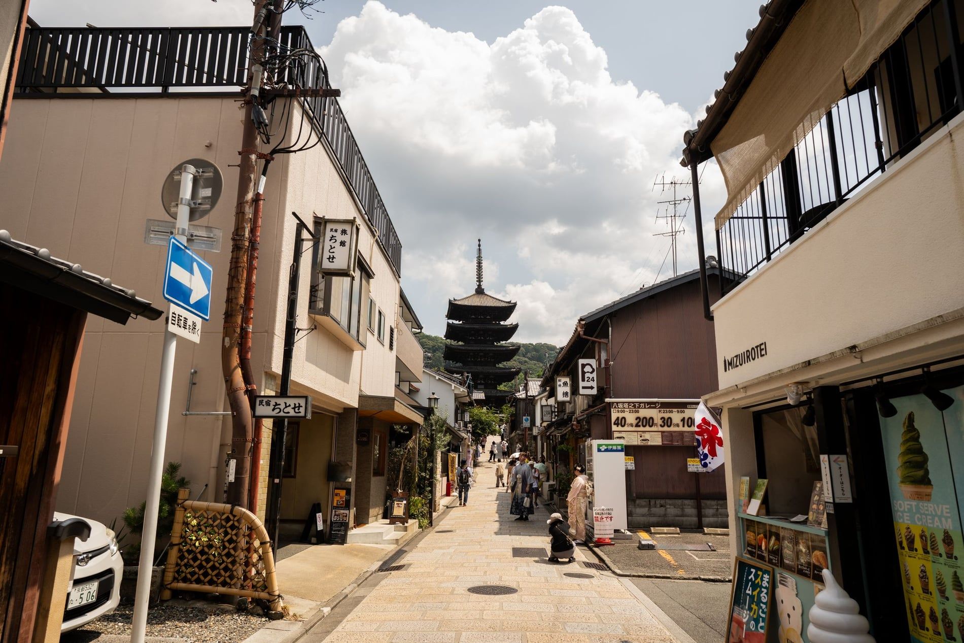 Rue traditionnelle du quartier de Higashiyama à Kyoto